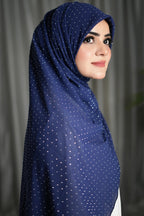 Navy Blue White | Stone Hijab
