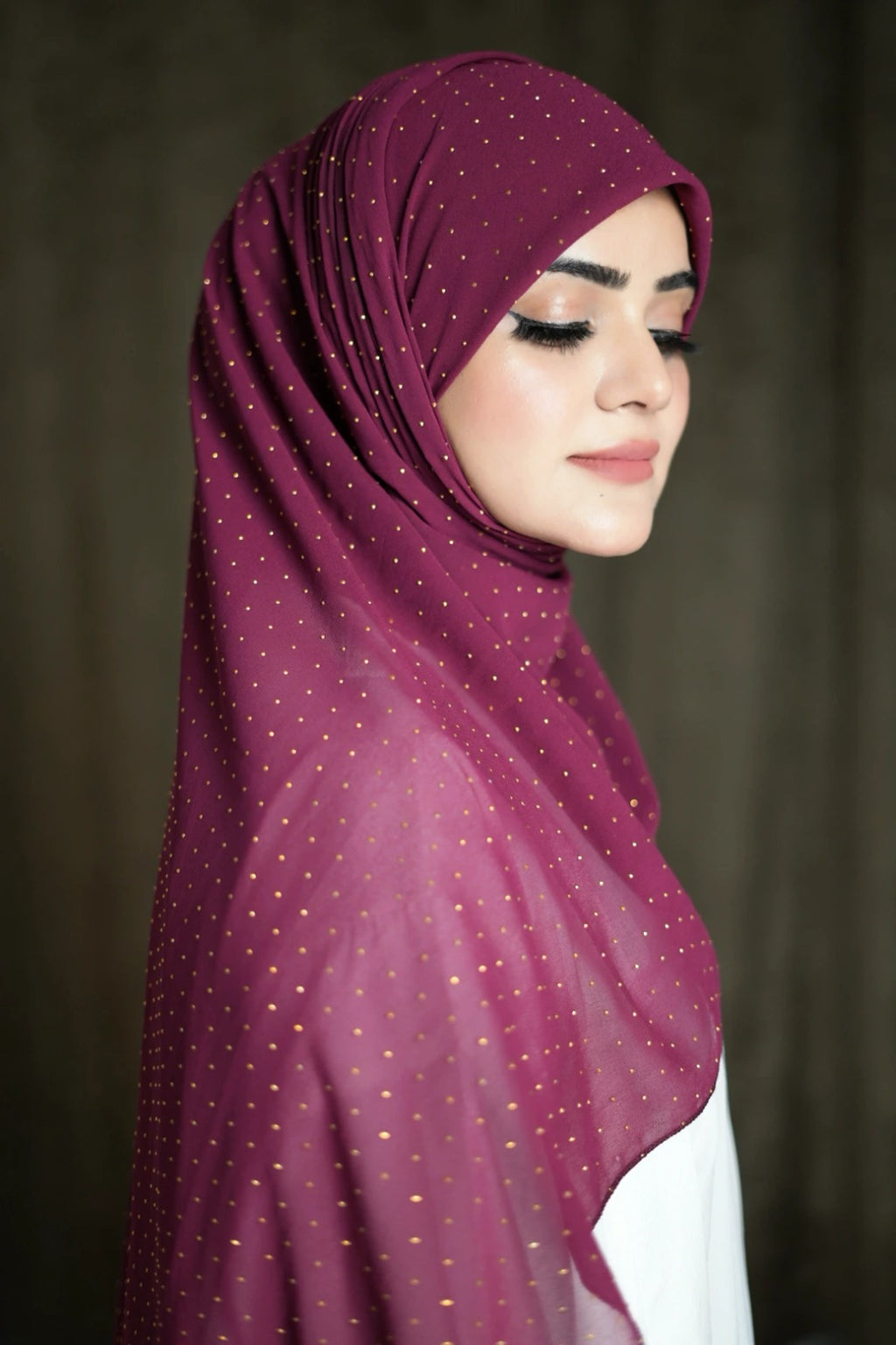 Mehroon Golden | Stone Hijab