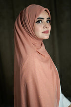 Pastel Peach Golden | Stone Hijab