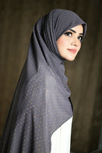 Dark Grey Golden | Stone Hijab
